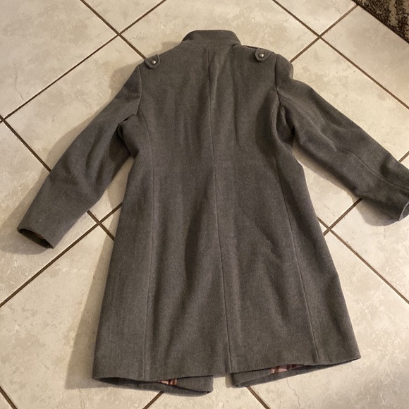 Vintage LL COLLEZIONI ITALIA Military Decorative Clasps Heather Grey Coat - Picture 11 of 11